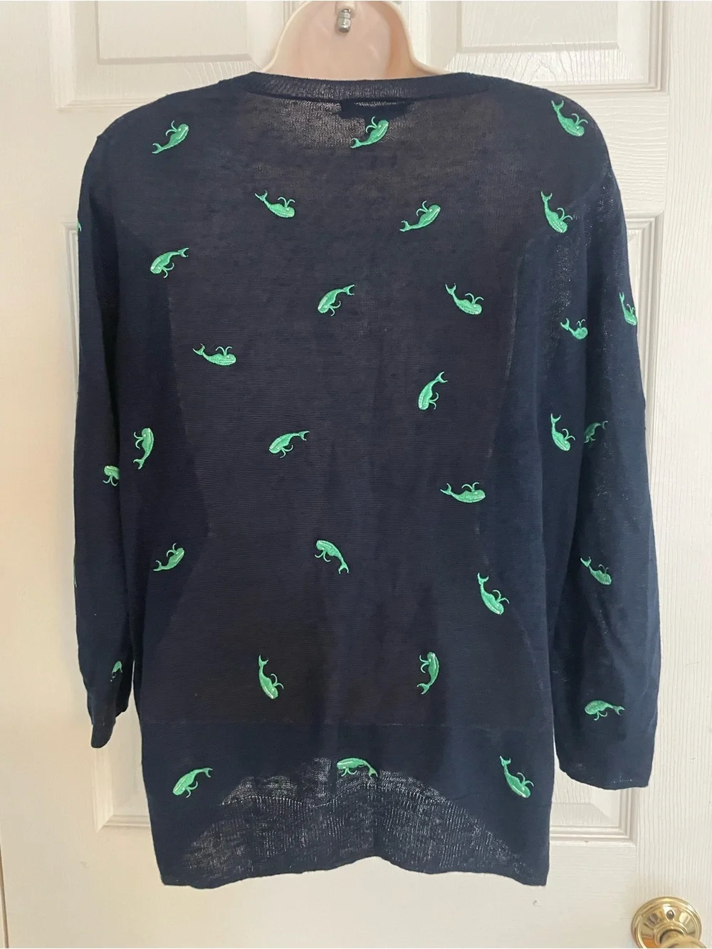 J.‎ Crew Navy Sweater with Green Whale Accent